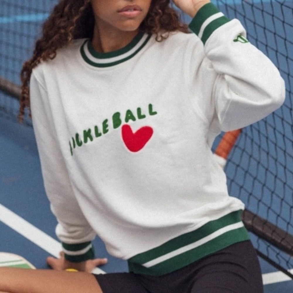Ellsworth + Ivey Pickleball Sweatshirt Relaxed Cotton Rugby Collegiate White XL